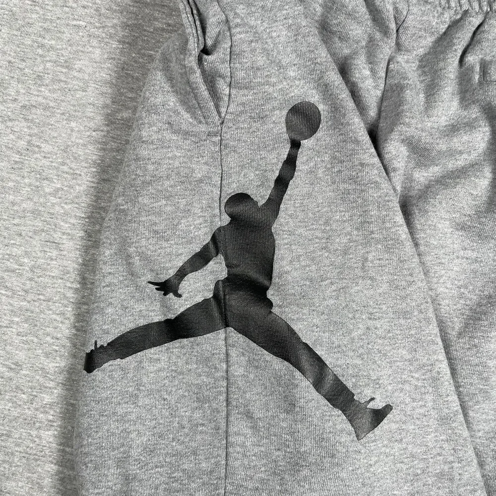 Jordan Sweat Shorts Mens S Gray Jumpman Basketball Drawstring Pockets Athletic
